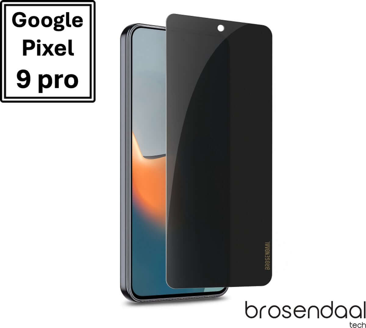 Brosendaal Privacy Screen Protector for Google Pixel 9 Pro, anti-spy and scratch-resistant design.