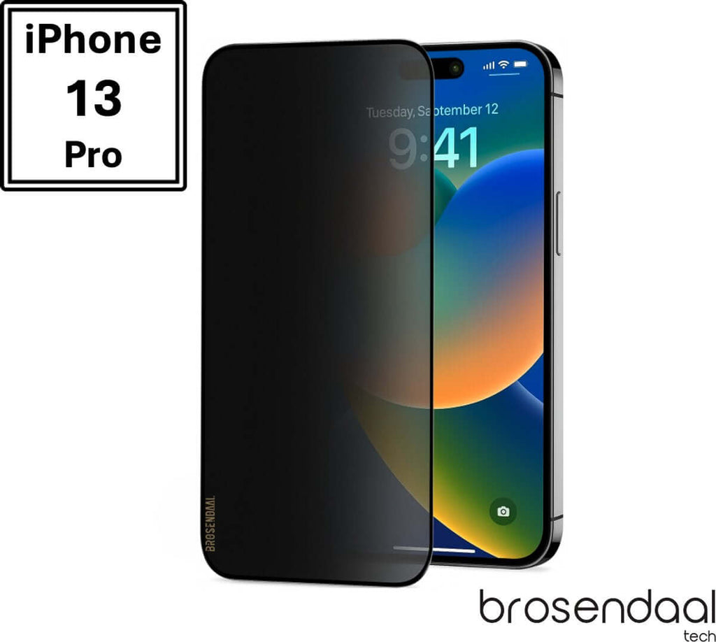 Brosendaal Privacy Screen Protector for I phone 13 pro, anti-spy and scratch-resistant design.