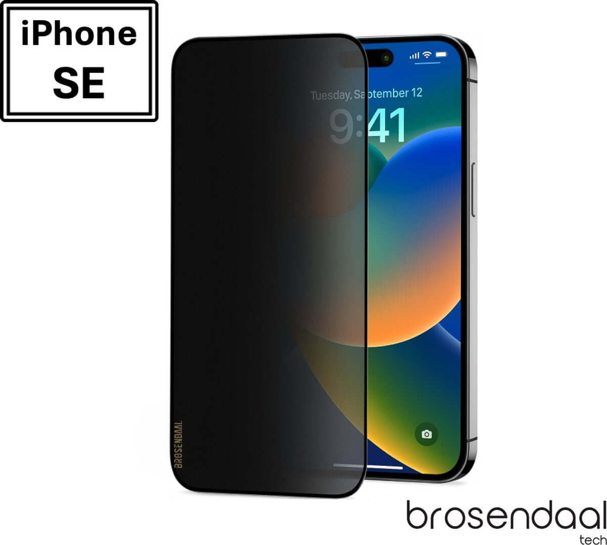 Brosendaal Privacy Screen Protector for I phone SE, anti-spy and scratch-resistant design.