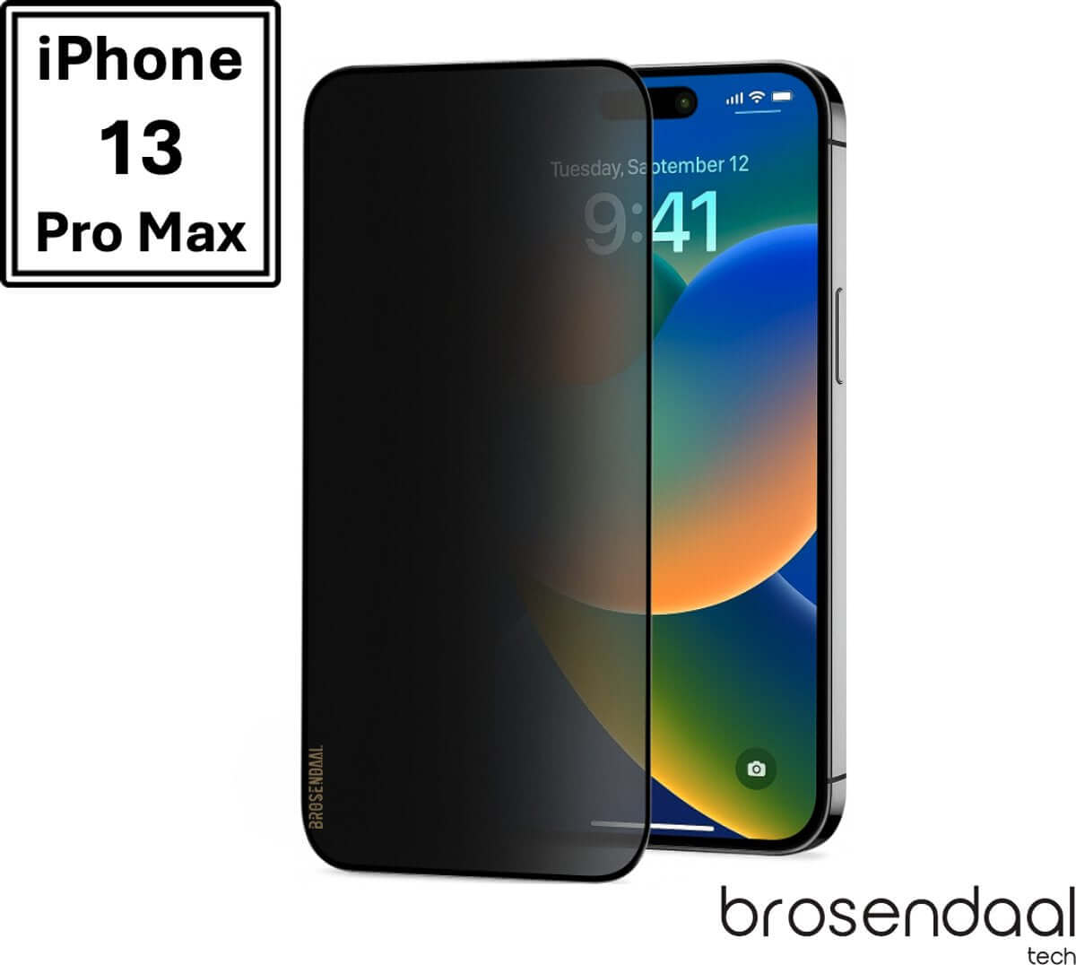 Brosendaal Privacy Screen Protector for I phone 13 pro max, anti-spy and scratch-resistant design.