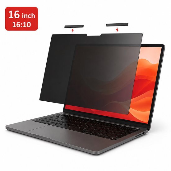 Brosendaal privacy filter op een 16 inch laptop 16:10